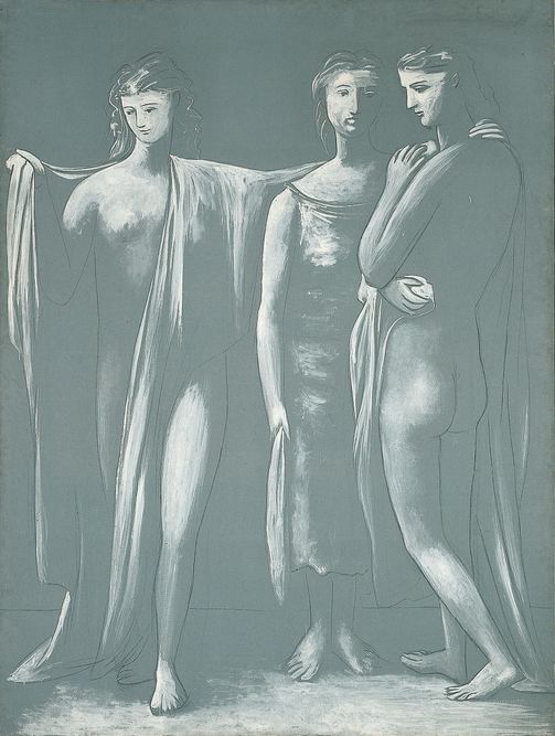 Las tres Gracias, París, 1923. Óleo y carboncillo sobre lienzo 200 x 150 cm
Fundación Almine y Bernard Ruiz-Picasso, Madrid. Préstamo temporal en el Museo Picasso Málaga
