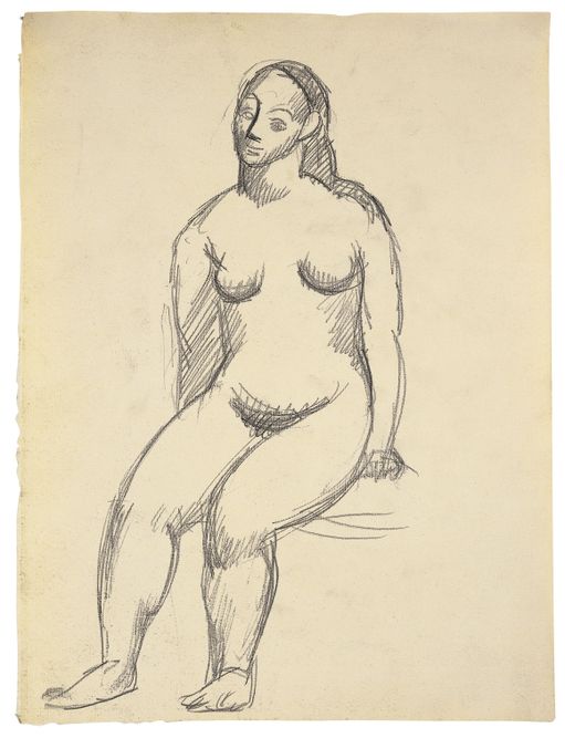 Mujer sentada, París, 1906. Lápiz sobre papel 32 x 25 cm. Museo Picasso Málaga. Donación de Bernard Ruiz-Picasso MPM2.139